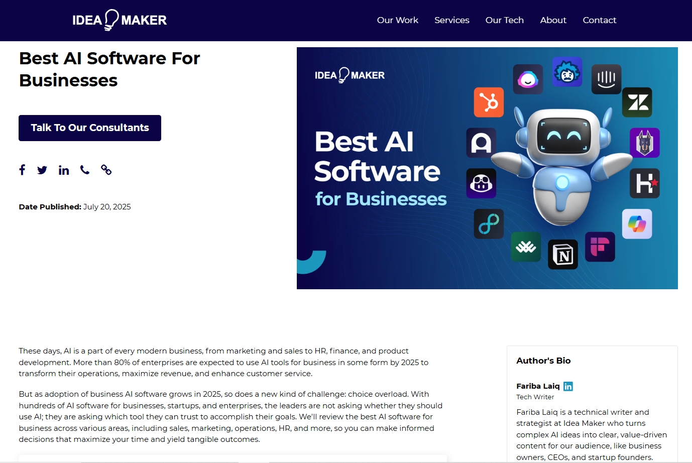 best AI softwares for businesses