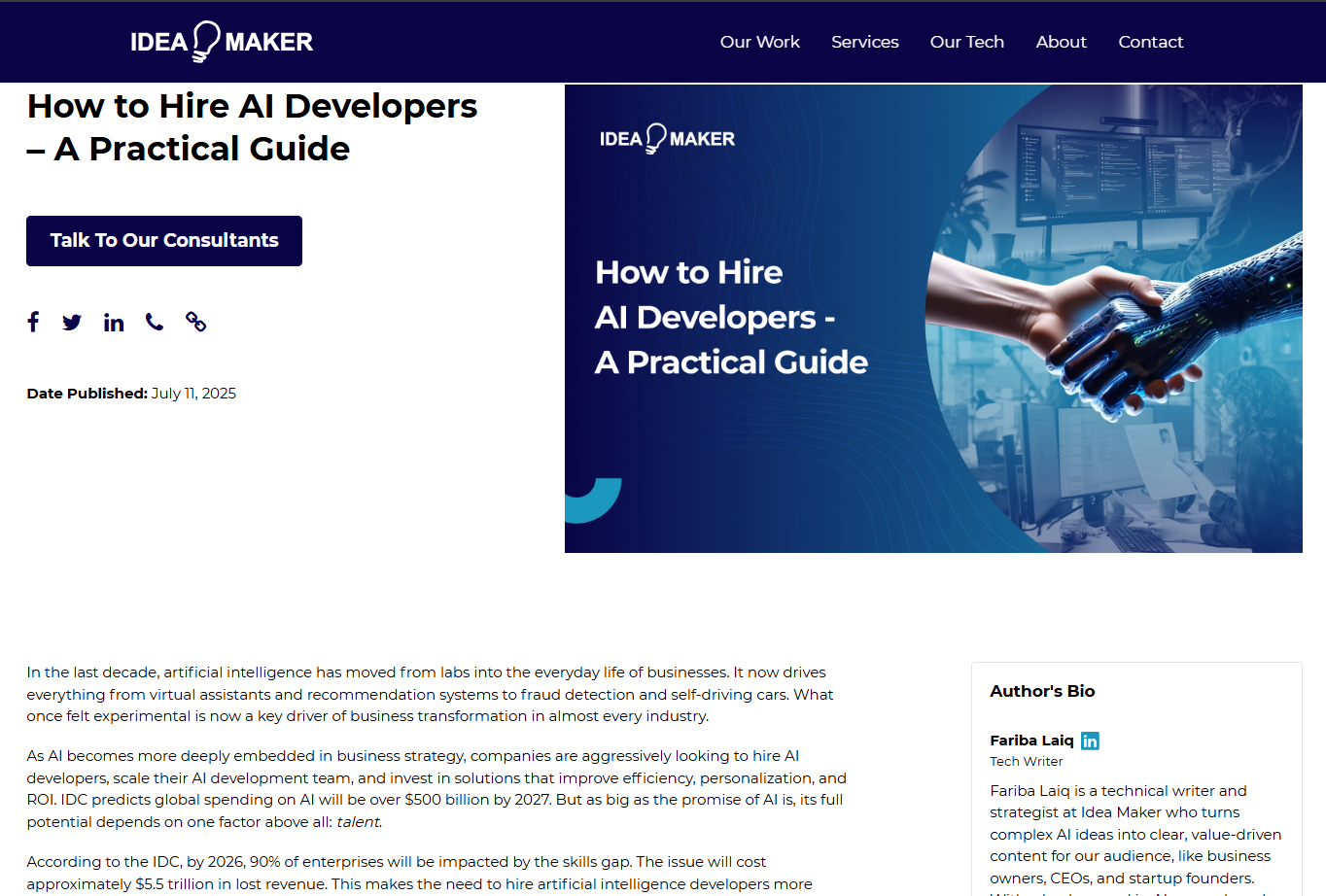 how to hire an AI developer
